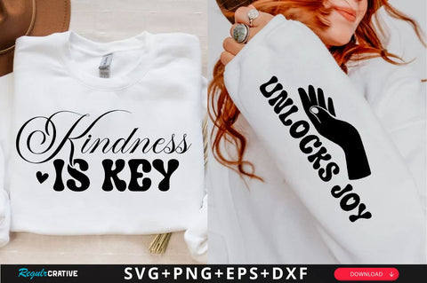 Kindness is Key Sleeve SVG Design, Christian Sleeve SVG, Faith SVG Design, Jesus Sleeve SVG SVG Regulrcrative 