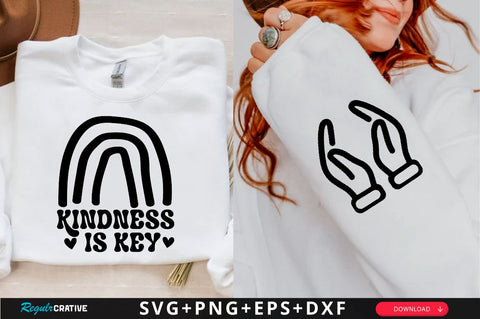 Kindness is Key Sleeve SVG Design, Christian Sleeve SVG, Faith SVG Design, Jesus Sleeve SVG SVG Regulrcrative 