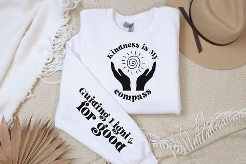 Kindness is My Compass Sleeve SVG Design, Inspirational sleeve SVG, Motivational Sleeve SVG Design, Positive Sleeve SVG SVG Regulrcrative 
