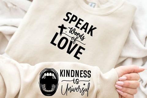 Kindness is Universal Sleeve SVG Design, Inspirational sleeve SVG, Motivational Sleeve SVG Design, Positive Sleeve SVG SVG Regulrcrative 