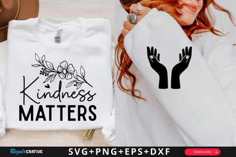 Kindness Matters Sleeve SVG Design, Christian Sleeve SVG, Faith SVG Design, Jesus Sleeve SVG SVG Regulrcrative 