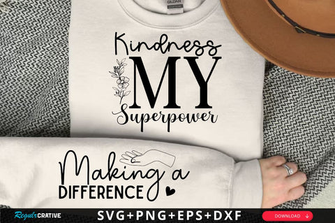 Kindness My Superpower Sleeve SVG Design, Christian Sleeve SVG, Faith SVG Design, Jesus Sleeve SVG SVG Regulrcrative 