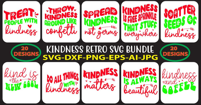 KINDNESS-RETRO-SVG-BUNDLE SVG Syaman 
