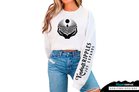 Kindness ripples joy expands Sleeve SVG Design, Inspirational sleeve SVG, Motivational Sleeve SVG Design, Positive Sleeve SVG SVG Regulrcrative 