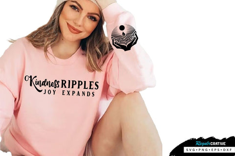 Kindness ripples joy expands Sleeve SVG Design, Inspirational sleeve SVG, Motivational Sleeve SVG Design, Positive Sleeve SVG SVG Regulrcrative 