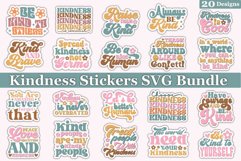 Kindness Stickers SVG Bundle SVG akazaddesign 