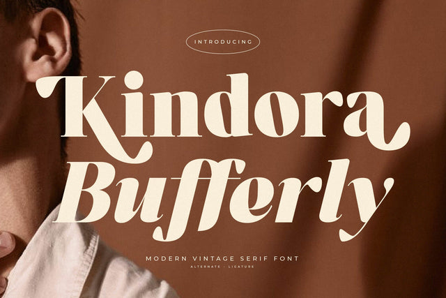 Kindora Bufferly - Modern Vintage Serif Font Font Letterena Studios 