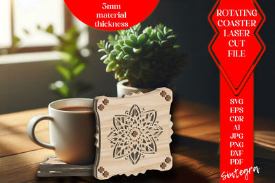 Kinetic Coaster SVG Laser Cut File v1 SVG Sintegra 