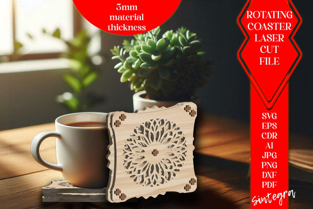 Kinetic Coaster SVG Laser Cut File v2 SVG Sintegra 