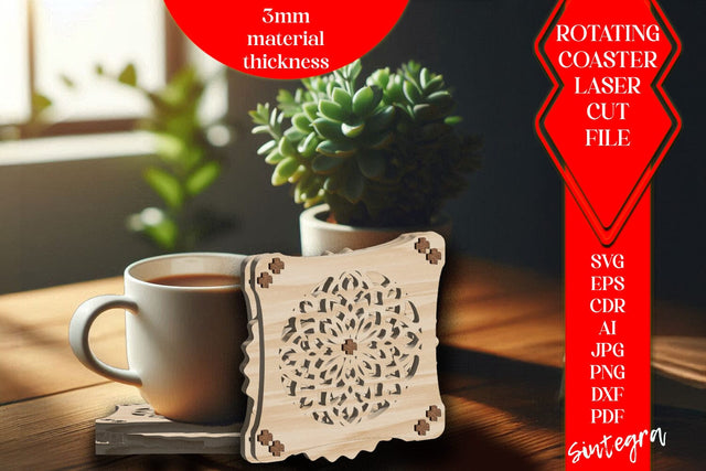Kinetic Coaster SVG Laser Cut File v3 SVG Sintegra 