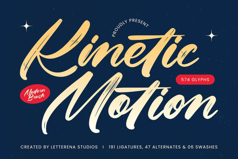 Kinetic Motion - Modern Brush Font Font Letterena Studios 