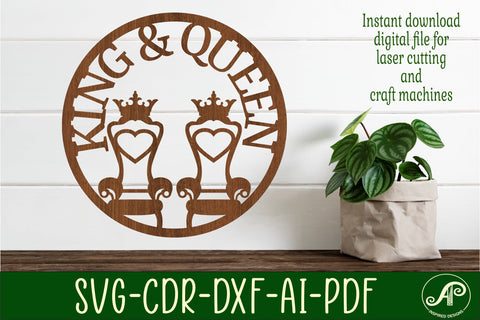 King and Queen sign svg laser cut temp SVG APInspireddesigns 