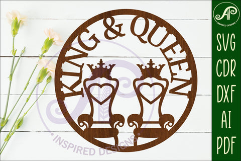 King and Queen sign svg laser cut temp SVG APInspireddesigns 