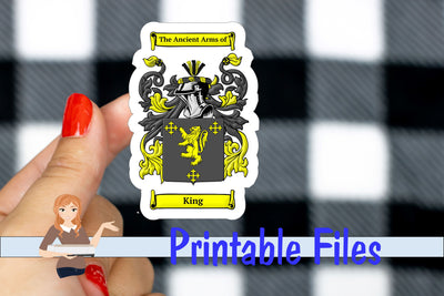 King Coat of Arms Sticker 3D Paper Family Creations 