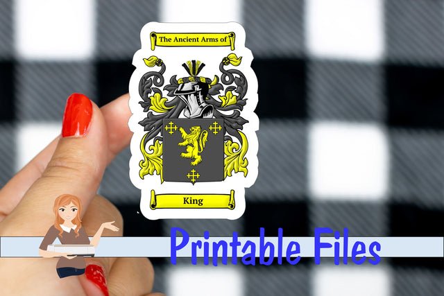 King Coat of Arms Sticker 3D Paper Family Creations 