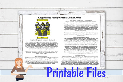 King History, Family Crest & Coat of Arms 3D Paper Family Creations 