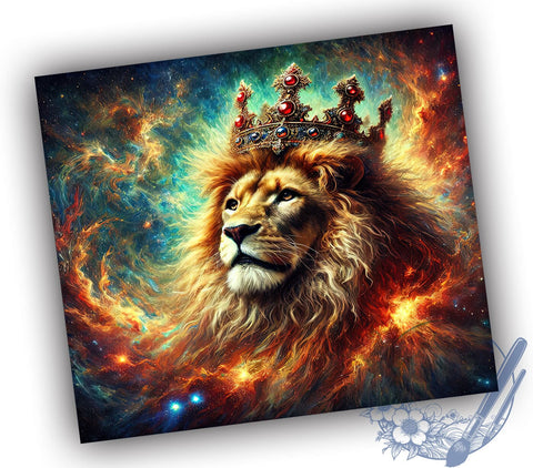 King of Jungle Crowned Lion Tumbler Wrap, King of Jungle Tumbler, Sublimation Tumbler, 20oz Tumbler Wrap, Wildlife Tumbler, Animal Print Tumbler, Personalized Tumbler Sublimation ToriDesigns 