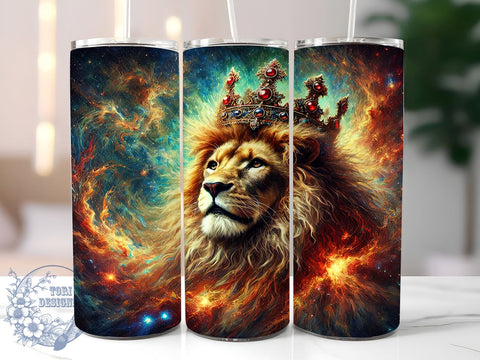King of Jungle Crowned Lion Tumbler Wrap, King of Jungle Tumbler, Sublimation Tumbler, 20oz Tumbler Wrap, Wildlife Tumbler, Animal Print Tumbler, Personalized Tumbler Sublimation ToriDesigns 