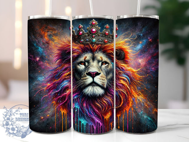 King of Jungle Crowned Lion Tumbler Wrap, King of Jungle Tumbler, Sublimation Tumbler, 20oz Tumbler Wrap, Wildlife Tumbler, Animal Print Tumbler, Personalized Tumbler Sublimation ToriDesigns 