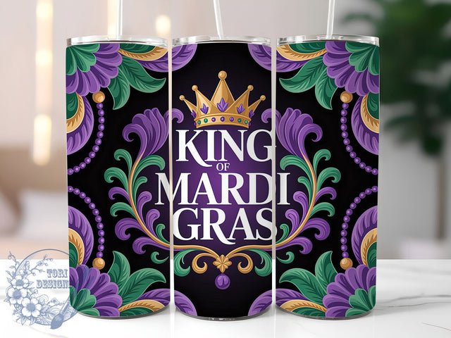 King of Mardi Gras Tumbler, Fat Tuesday Carnival Wrap, Festive Party Cup, 20oz Sublimation Wrap, New Orleans Celebration Tumbler, Mardi Gras King Design Cup, Mardi Gras Royal Theme Wrap Sublimation ToriDesigns 