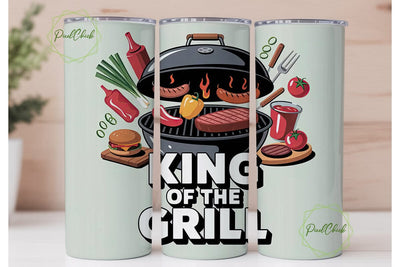 King of the Grill 20oz Tumbler Wrap Sublimation PixelChick 