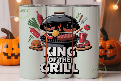 King of the Grill 20oz Tumbler Wrap Sublimation PixelChick 