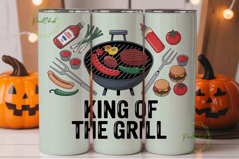 King of the Grill 20oz Tumbler Wrap Sublimation PixelChick 