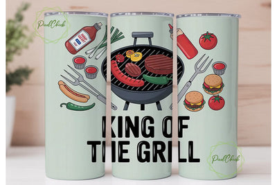 King of the Grill 20oz Tumbler Wrap Sublimation PixelChick 