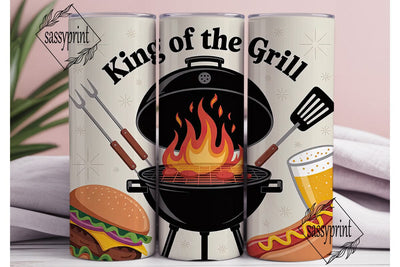 King of the Grill 20oz Tumbler Wrap Sublimation sassyprint 