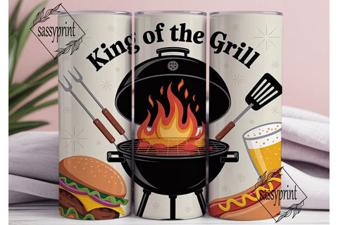 King of the Grill 20oz Tumbler Wrap Sublimation sassyprint 