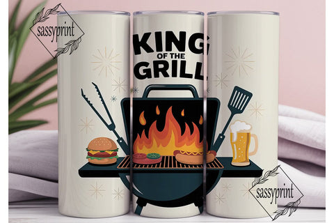 King of the Grill 20oz Tumbler Wrap Sublimation sassyprint 