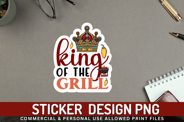 King of the grill Sticker Design Sublimation Regulrcrative 