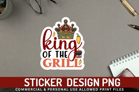 King of the grill Sticker Design Sublimation Regulrcrative 