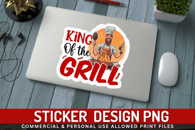 King of the grill Sticker Design Sublimation Regulrcrative 