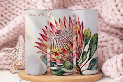 King Protea 20oz Tumbler Wrap Sublimation DesignSVG 