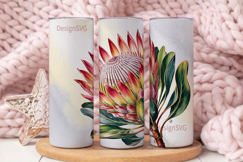 King Protea 20oz Tumbler Wrap Sublimation DesignSVG 