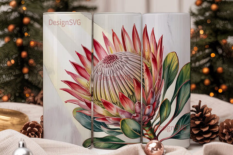 King Protea 20oz Tumbler Wrap Sublimation DesignSVG 
