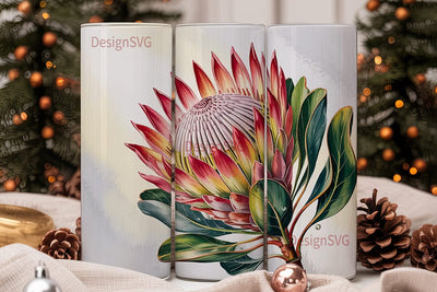 King Protea 20oz Tumbler Wrap Sublimation DesignSVG 