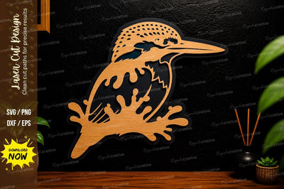 Kingfisher Bird Wall Art Laser Cut Svg Design SVG Regulrcrative 