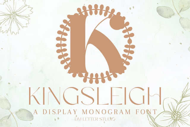 Kingsleigh Monogram Font Dm Letter Studio 
