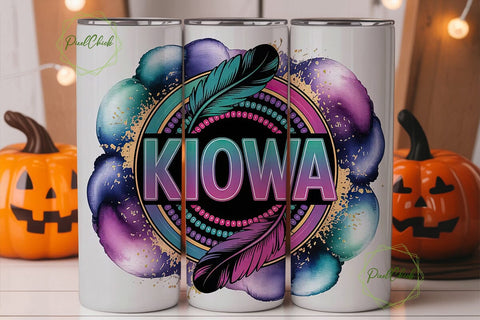 Kiowa Beaded Design 20oz Tumbler Wrap Sublimation PixelChick 
