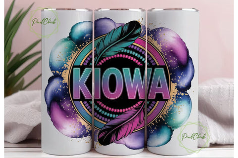 Kiowa Beaded Design 20oz Tumbler Wrap Sublimation PixelChick 