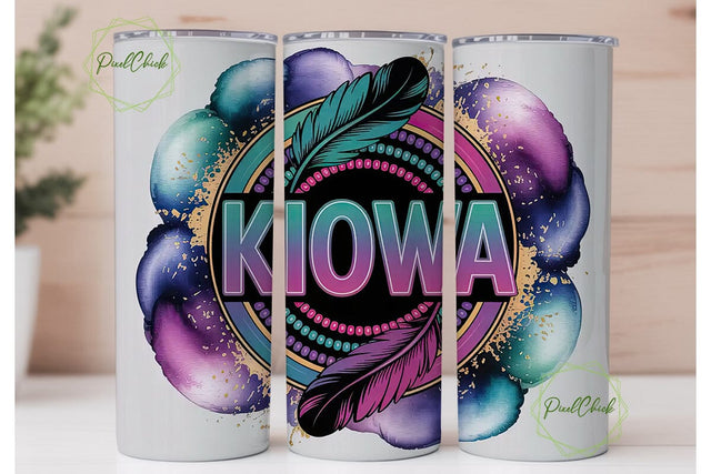 Kiowa Beaded Design 20oz Tumbler Wrap Sublimation PixelChick 