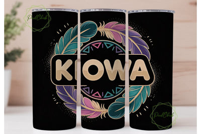 Kiowa Feather Tumbler Wrap Sublimation PixelChick 
