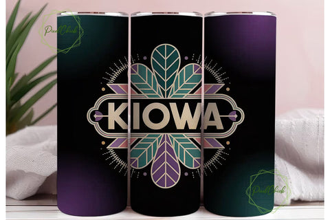 Kiowa Feather Tumbler Wrap Sublimation PixelChick 