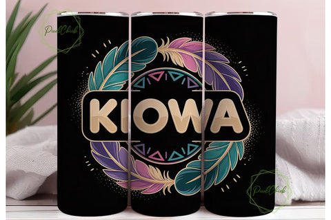 Kiowa Feather Tumbler Wrap Sublimation PixelChick 