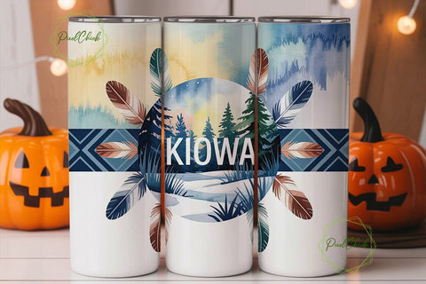 Kiowa Winter Scene 20oz Tumbler Wrap Sublimation PixelChick 