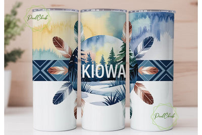 Kiowa Winter Scene 20oz Tumbler Wrap Sublimation PixelChick 