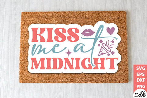 Kiss me at midnight Stickers Design SVG akazaddesign 