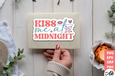 Kiss me at midnight Stickers Design SVG akazaddesign 